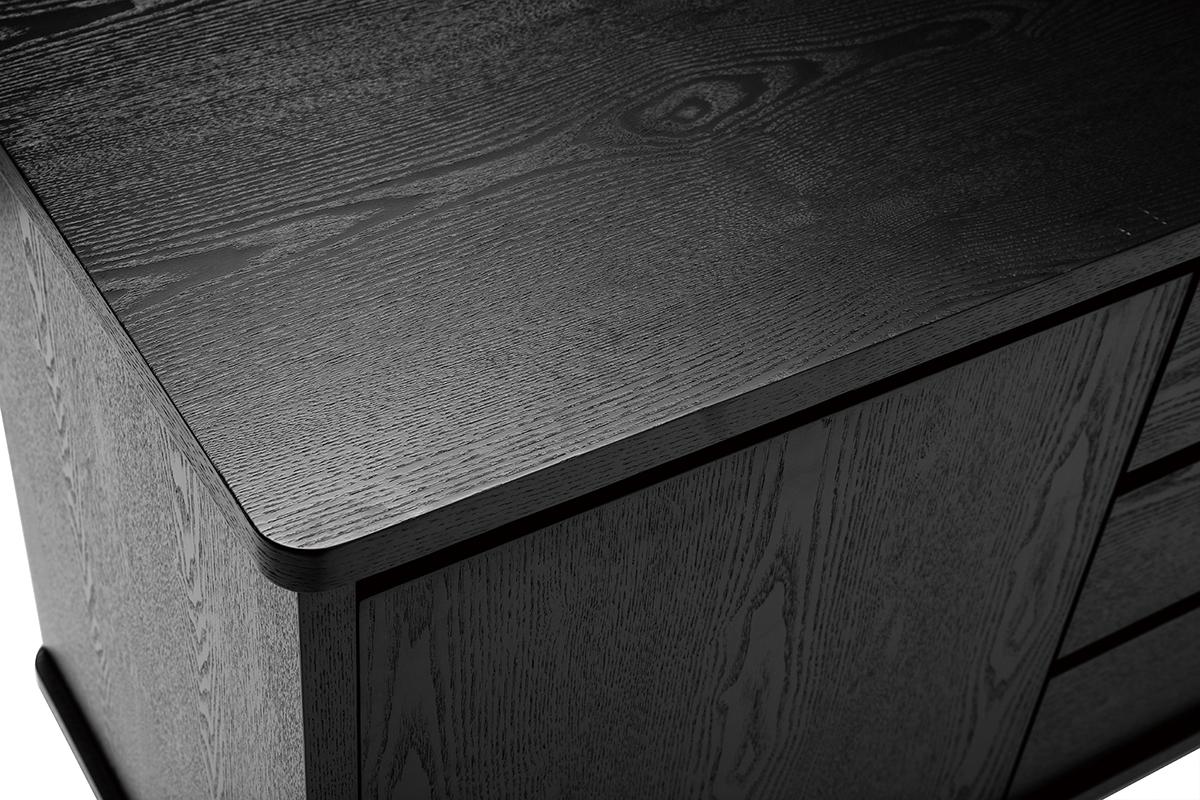 Aparador vintage negro con puertas y cajones 160�cm FIFTIES