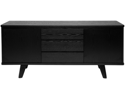 Aparador vintage negro con puertas y cajones 160&nbsp;cm FIFTIES