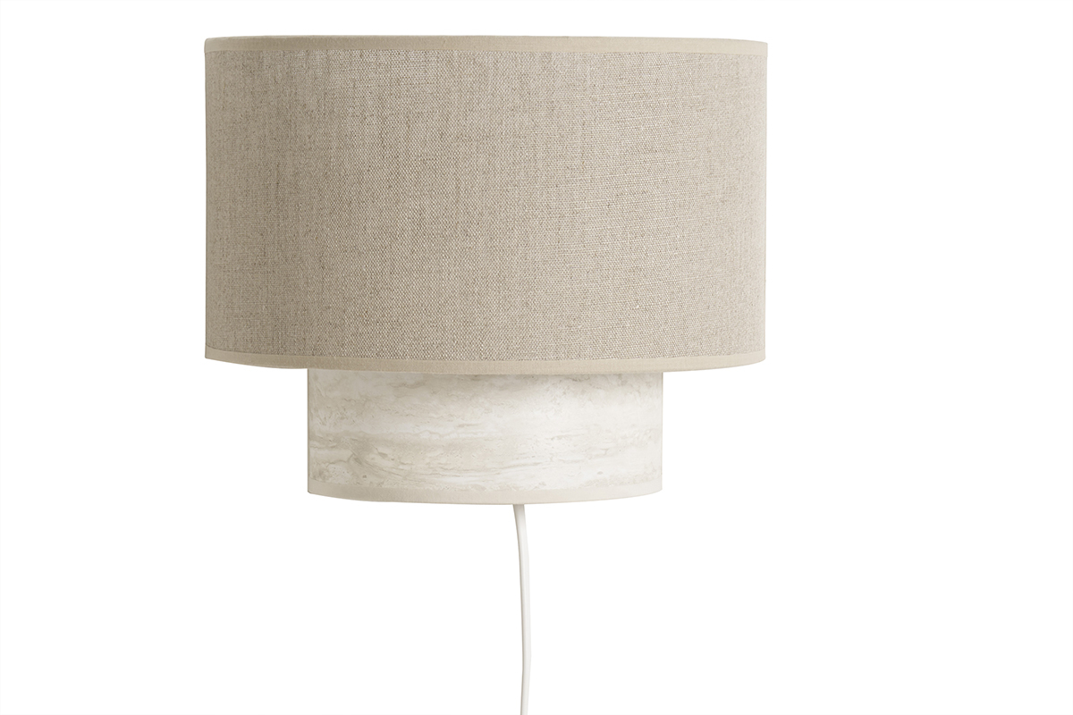Aplique de diseo de lino beige y efecto travertino 20 cm SEMA