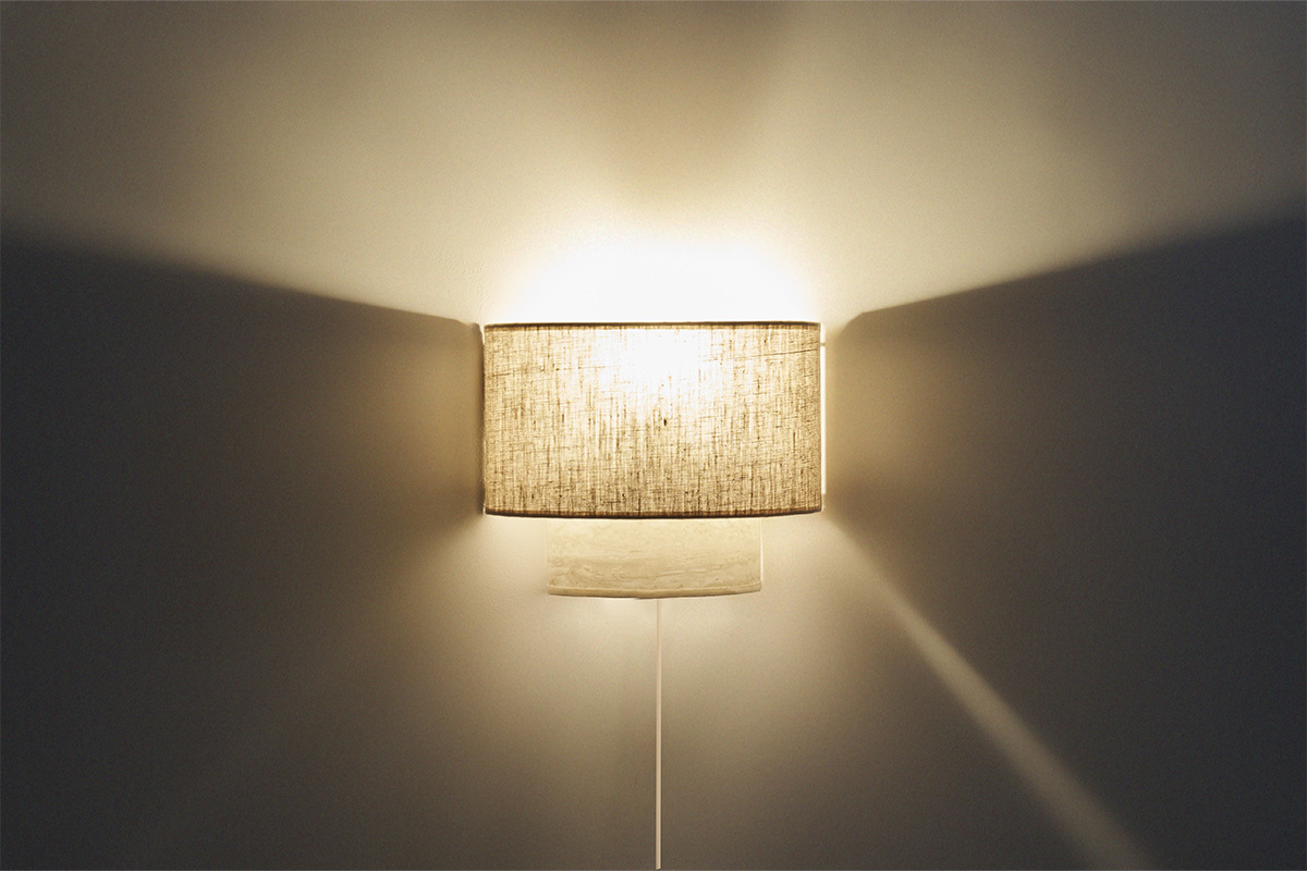 Aplique de diseo de lino beige y efecto travertino 20 cm SEMA