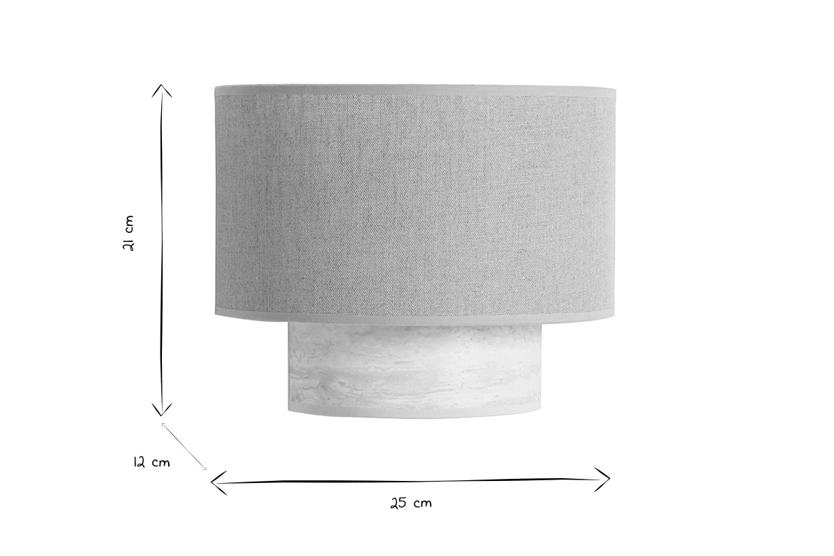 Aplique de diseo de lino beige y efecto travertino 20 cm SEMA
