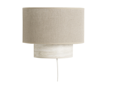 Aplique de diseño de lino beige y efecto travertino 20 cm SEMA