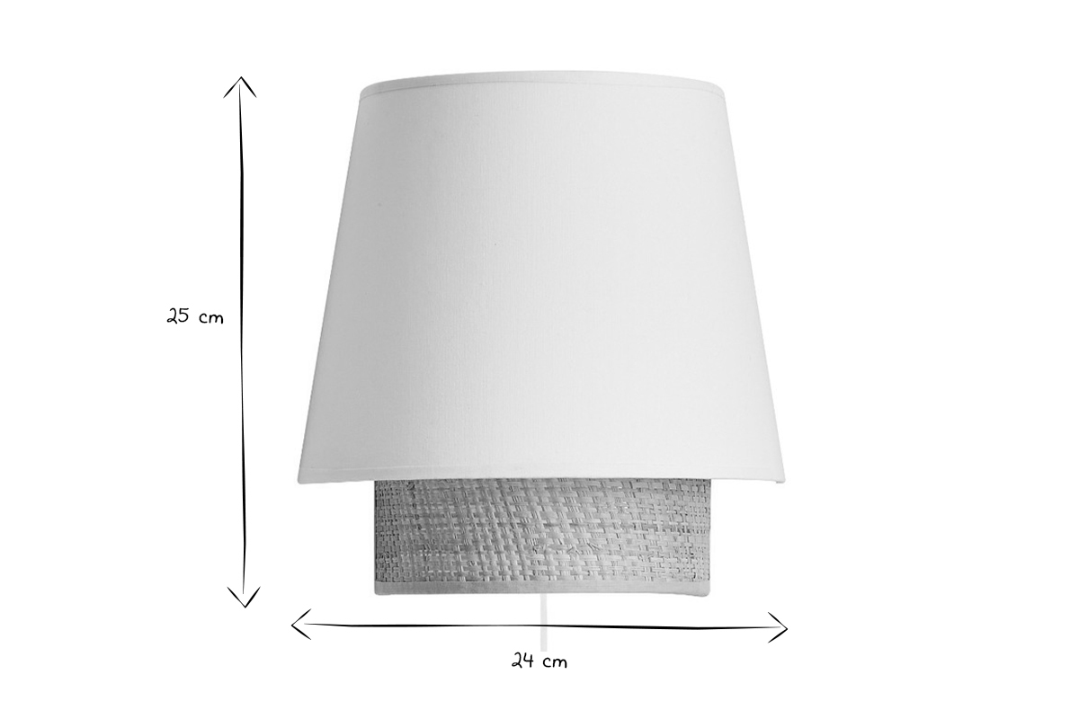 Aplique de diseo de rafia y algodn blanco 25cm JUME