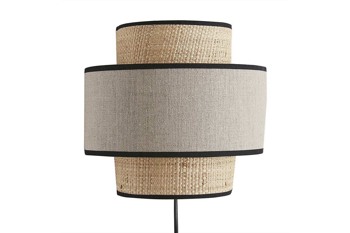 Aplique de doble material rafia y lino de 24 cm LITCHI