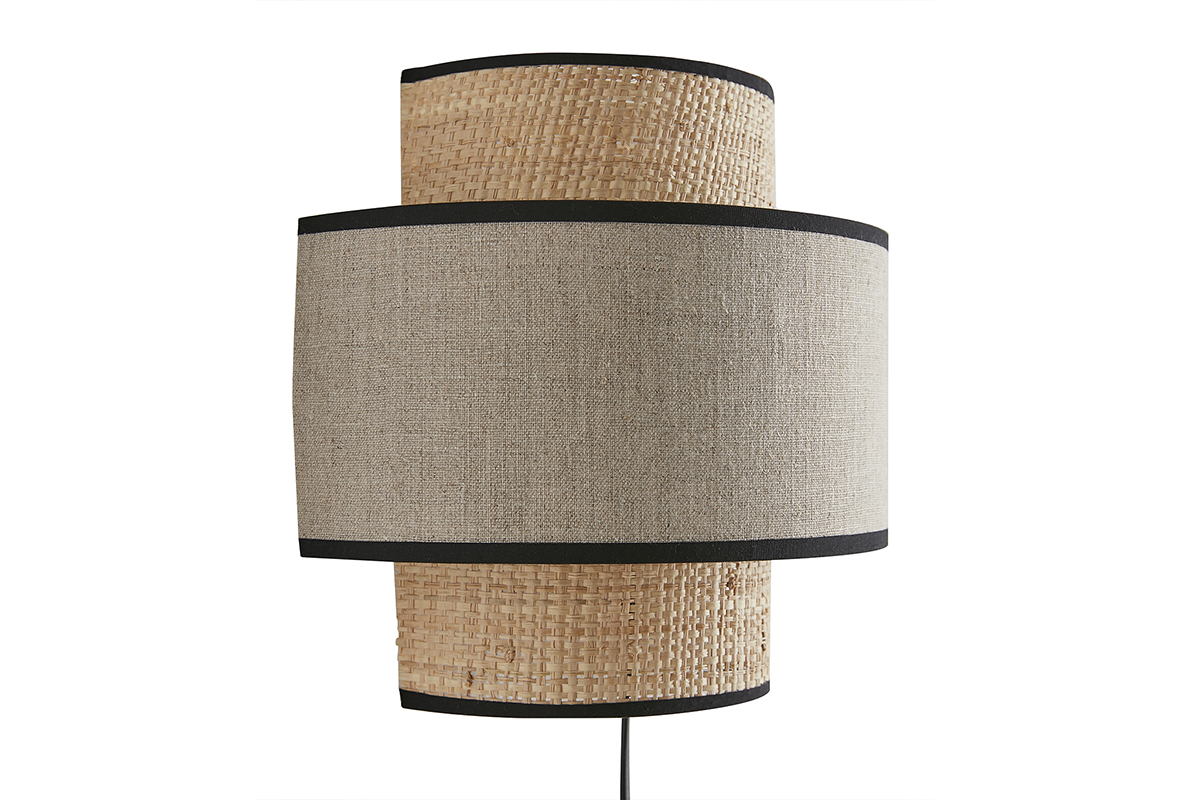 Aplique de doble material rafia y lino de 24 cm LITCHI