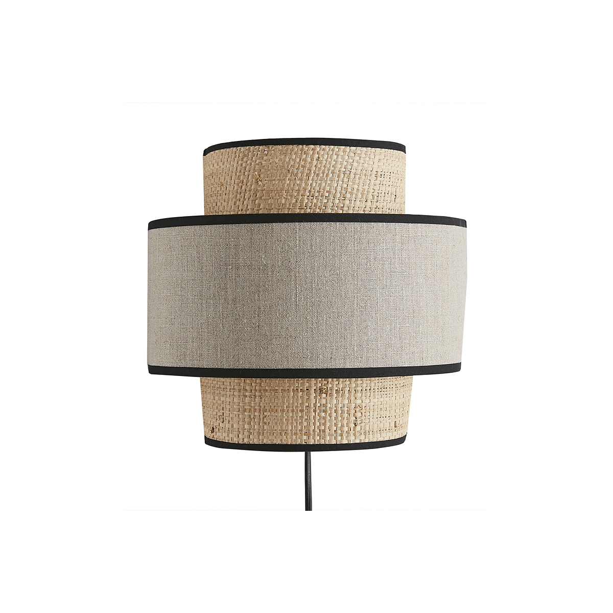 Aplique de doble material rafia y lino de 24 cm LITCHI