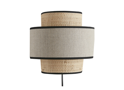 Aplique de doble material rafia y lino de 24 cm LITCHI