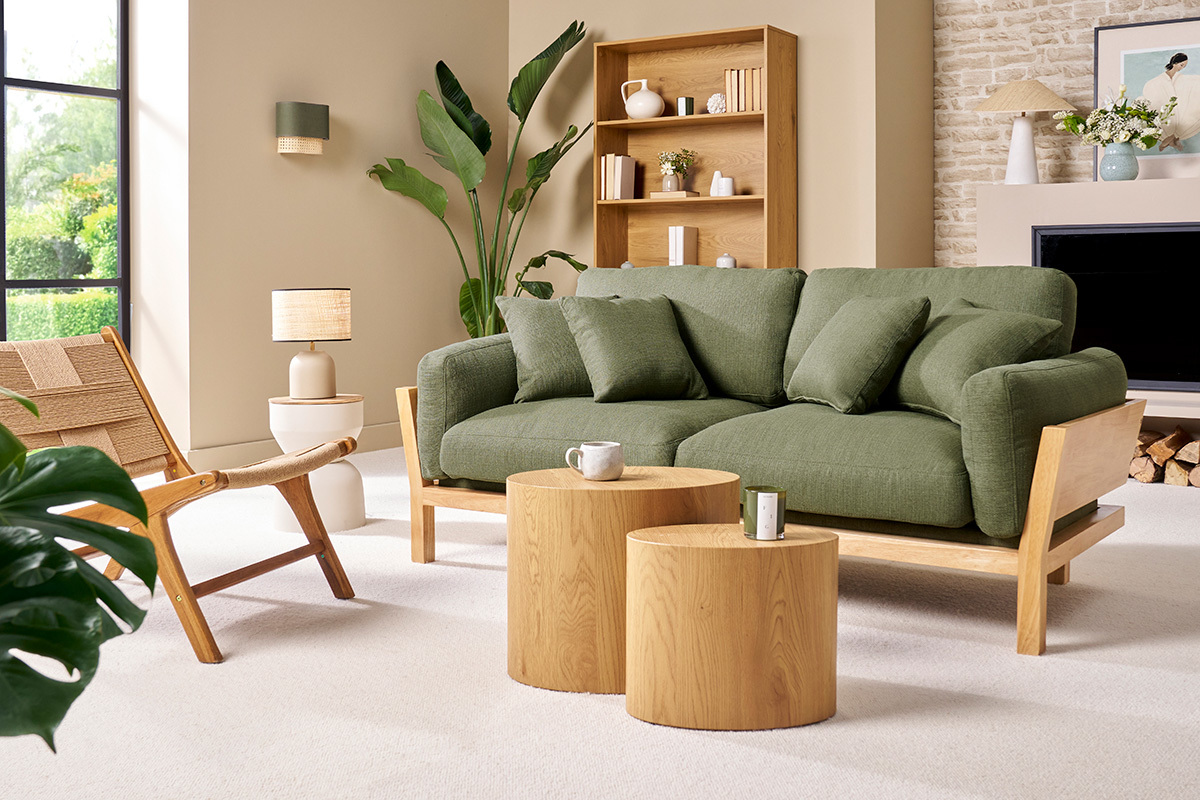 Aplique de lino verde caqui y ratn natural 20 cm TIWY