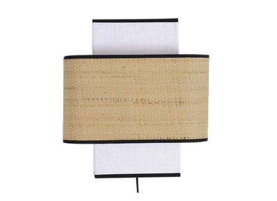 Aplique de pared de lino blanco y rafia TERA