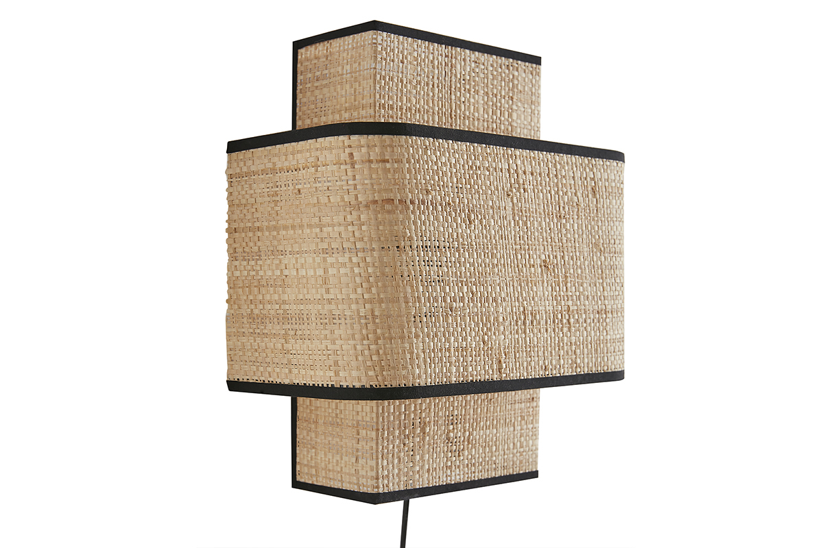 Aplique de pared de rafia natural 28 cm TERA
