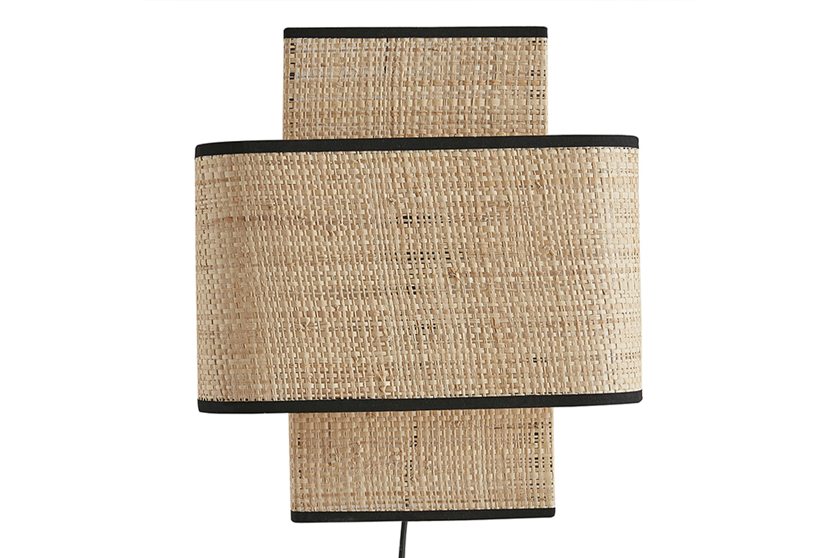 Aplique de pared de rafia natural 28 cm TERA