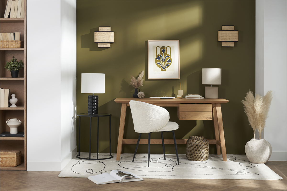 Aplique de pared de rafia natural 28 cm TERA