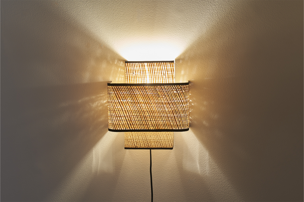 Aplique de pared de rafia natural 28 cm TERA