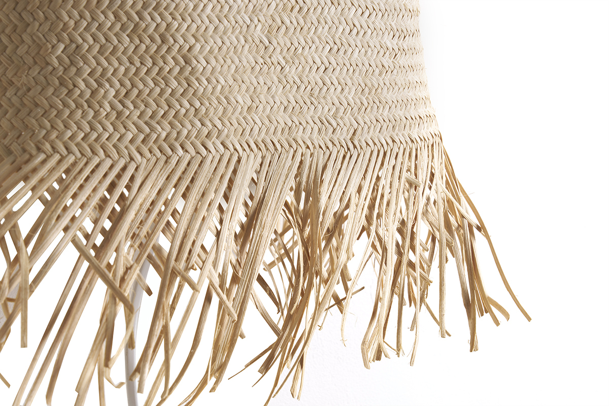 Aplique de pared de rafia natural con flecos 25 cm CALETA