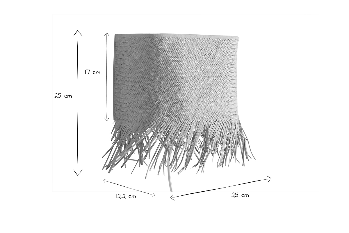 Aplique de pared de rafia natural con flecos 25 cm CALETA