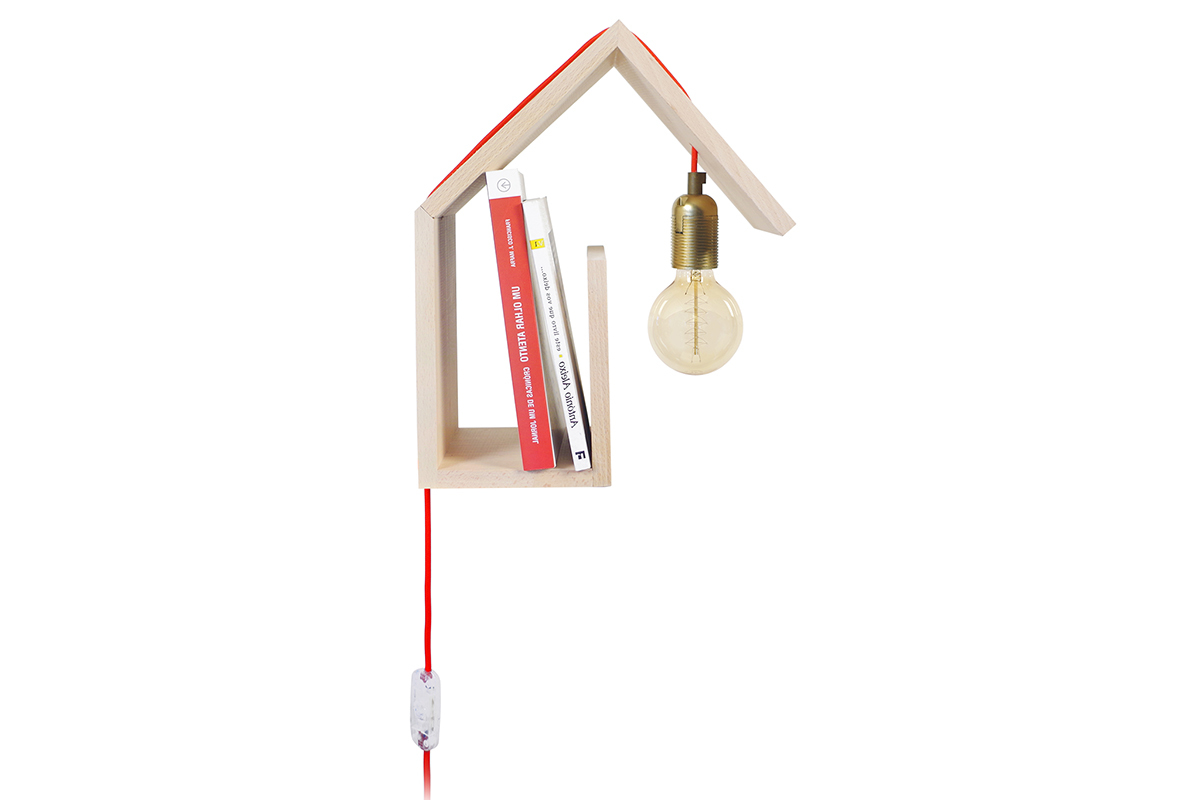 Aplique de pared diseo fijacin derecha cable rojo HUT