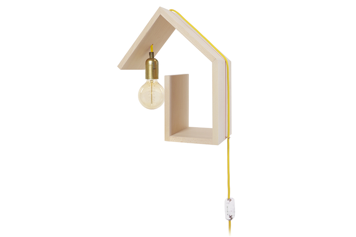 Aplique de pared diseo fijacin izquierda cable amarillo HUT