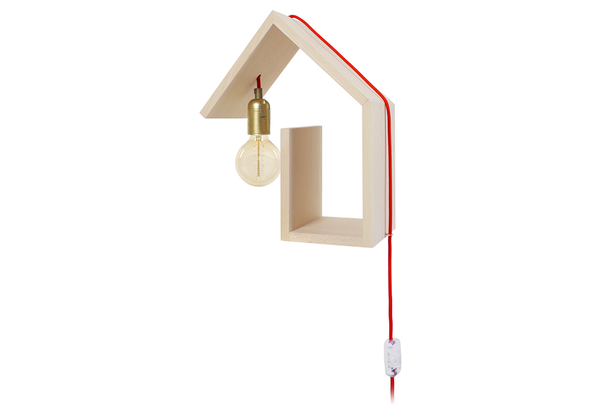 Aplique de pared diseo fijacin izquierda cable rojo HUT