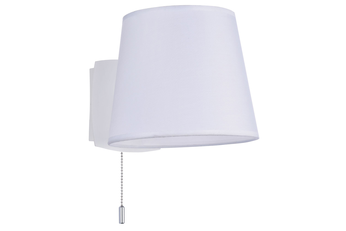 Aplique de pared moderno en metal y tejido blanco BERGAMO