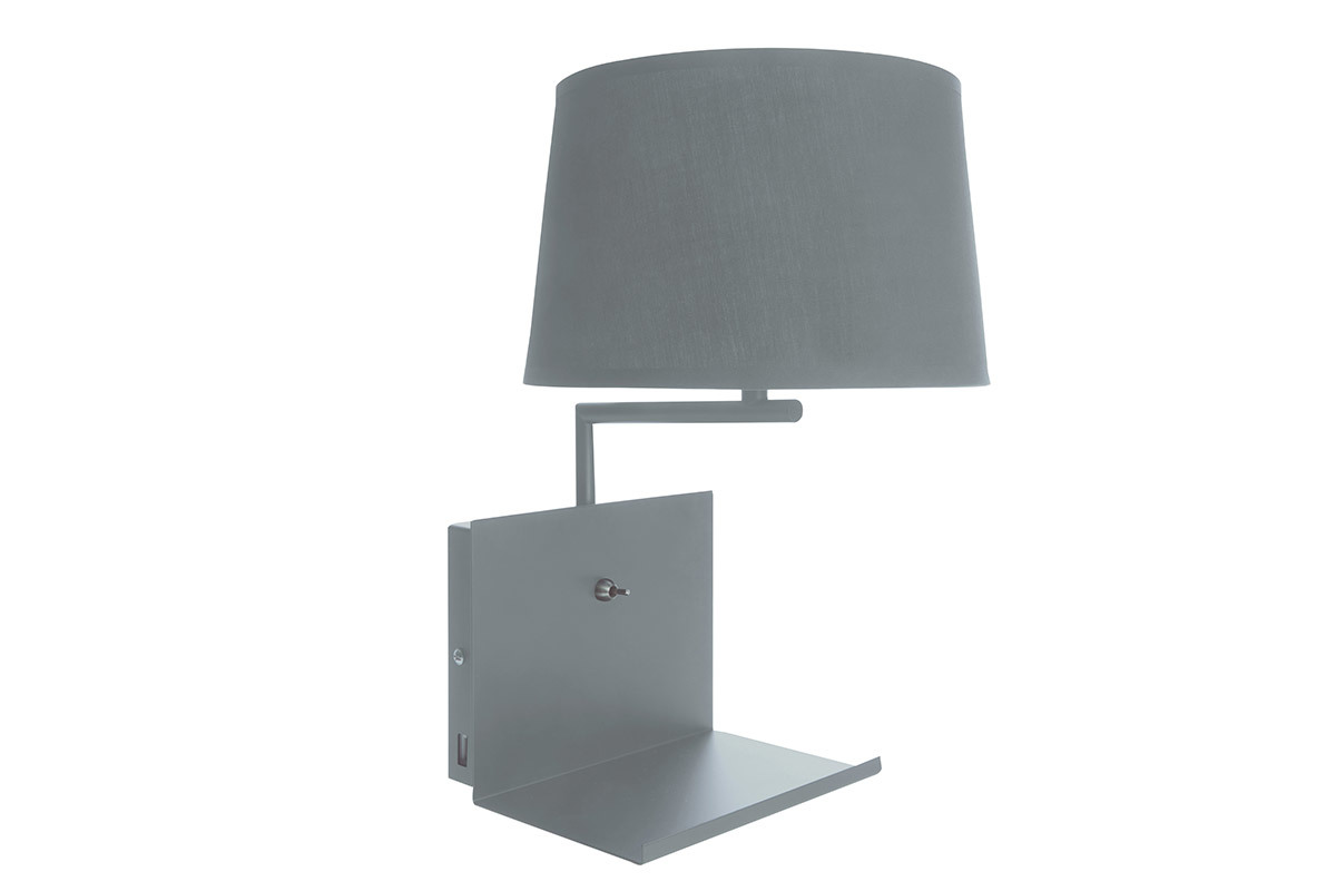 Aplique de pared moderno entrada USB metal gris PLUG