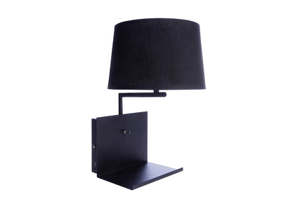 Aplique de pared moderno entrada USB metal negro PLUG - Aplique de pared moderno entrada USB metal negro PLUG