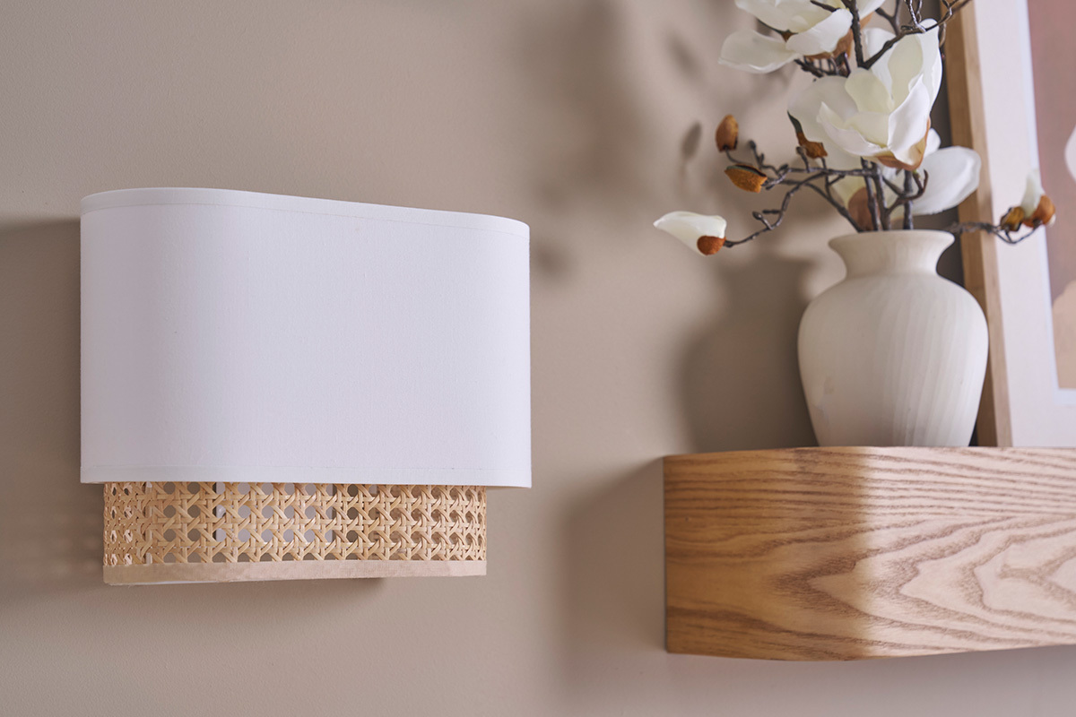 Aplique de tela blanca y ratn natural 20 cm TIWY