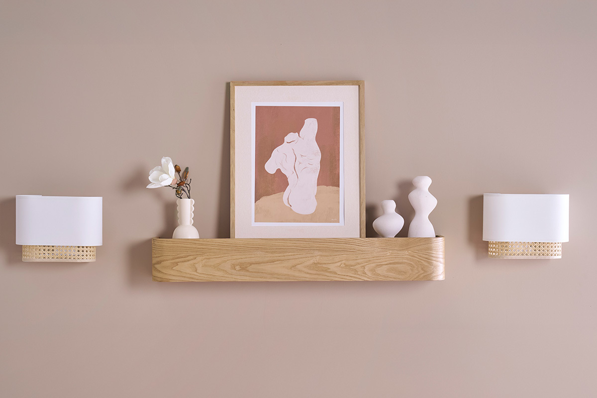 Aplique de tela blanca y ratn natural 20 cm TIWY