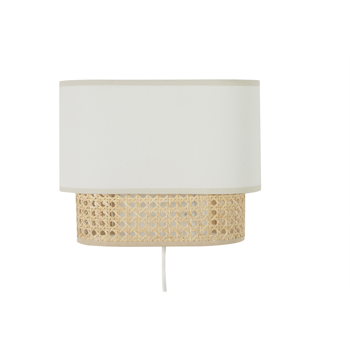 Aplique de tela blanca y ratán natural 20 cm TIWY
