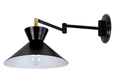 Aplique mural articulado dise&ntilde;o negro LEEDS