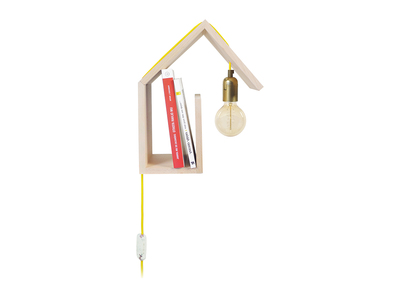 Aplique mural dise&ntilde;o fijaci&oacute;n derecha cable amarillo HUT