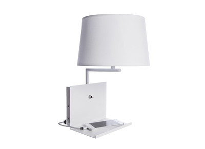 Aplique mural moderno entrada USB metal blanco PLUG