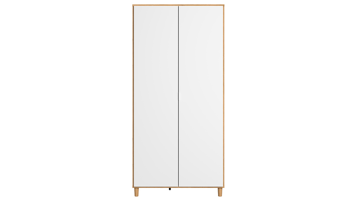 Armario blanco y madera LOU