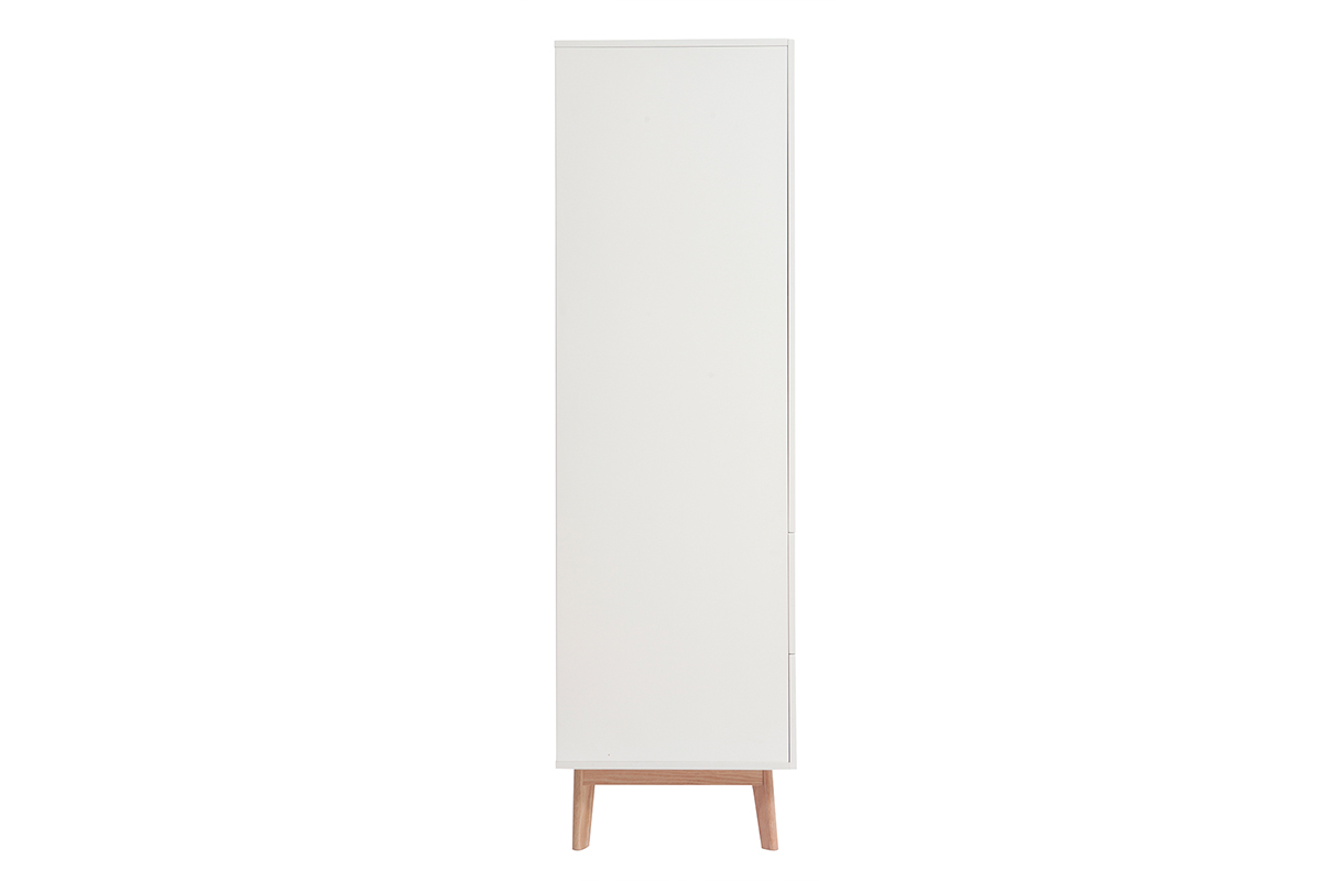 Armario colgador nrdico blanco y madera clara KELMA