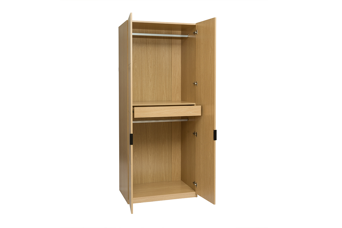 Armario con perchas acabado en madera de roble L90 cm GARENCE