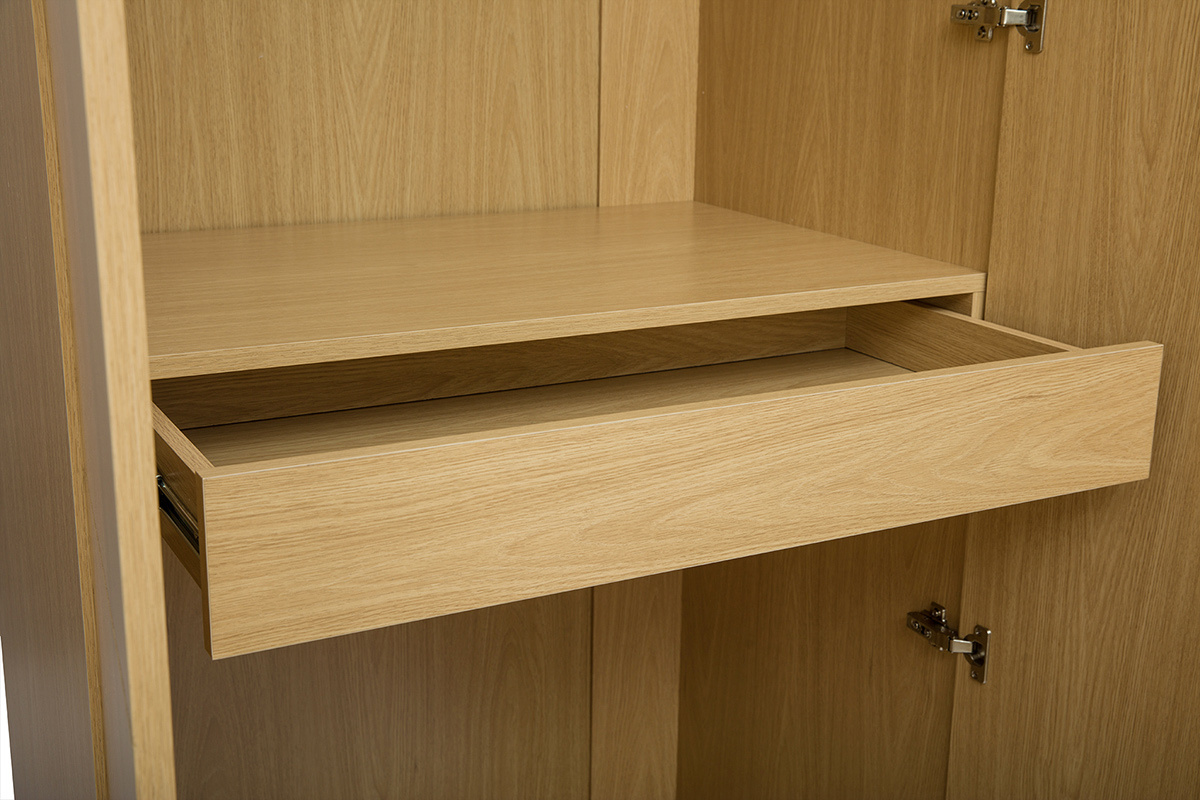 Armario con perchas acabado en madera de roble L90 cm GARENCE
