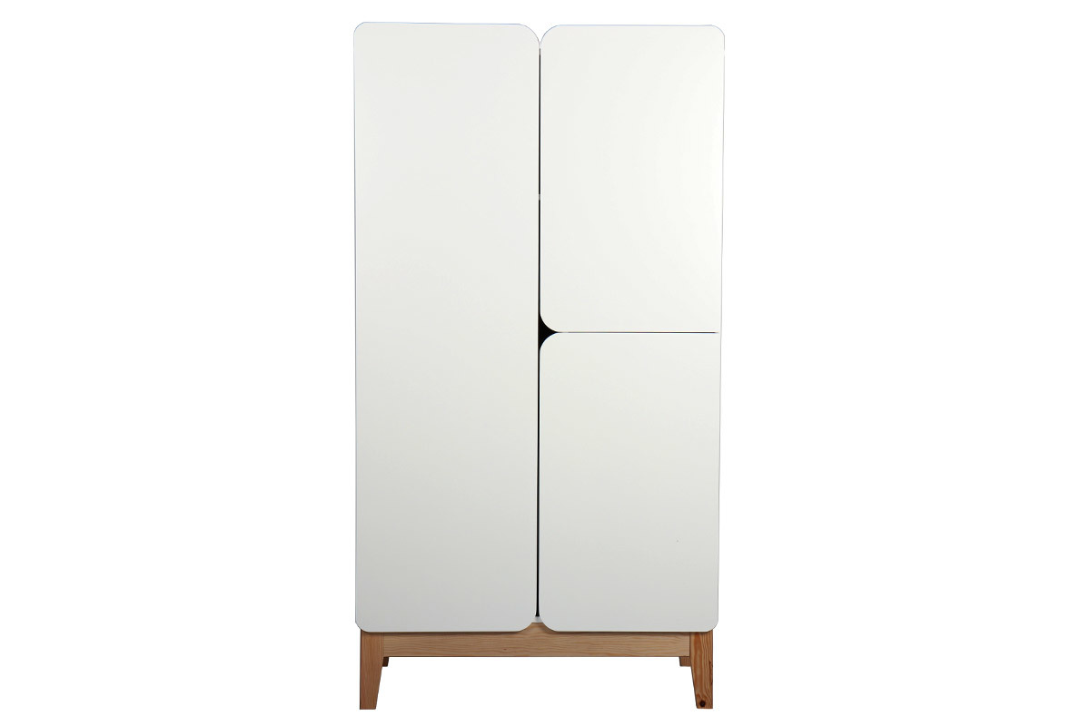 Armario n�rdico blanco y madera KUNG