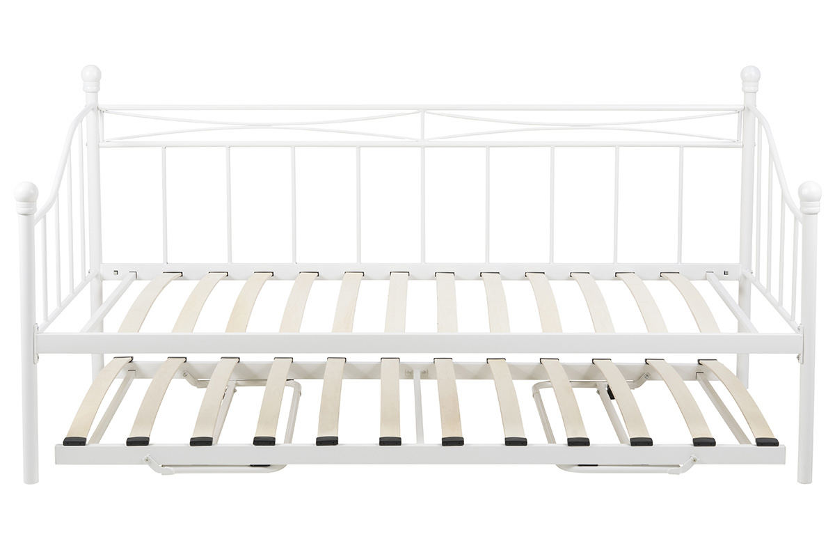 Banco-cama nido en metal blanco JULIETTE