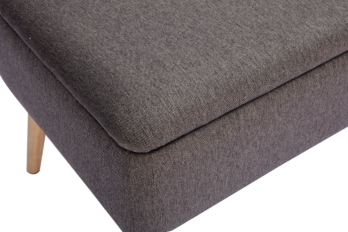 Banco cofre en tejido gris oscuro y madera clara LARS