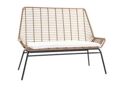 Banco de jard&iacute;n en resina imitaci&oacute;n mimbre TANGO