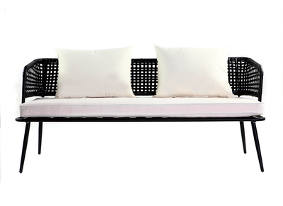 Banco de jard&iacute;n en resina negro MONACO