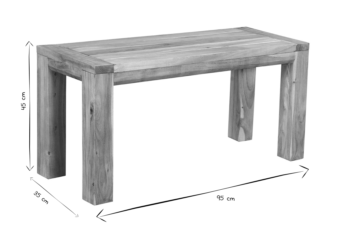 Banco de madera de acacia maciza 95 cm BALTO