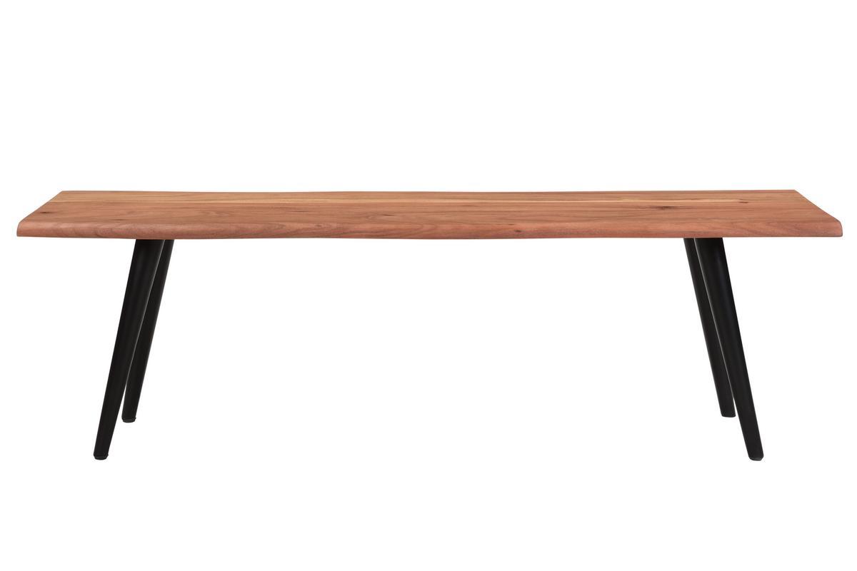 Banco de madera de acacia y metal negro 145cm EDGE
