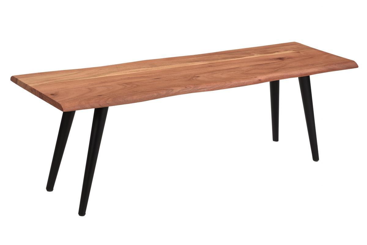 Banco de madera de acacia y metal negro 145cm EDGE