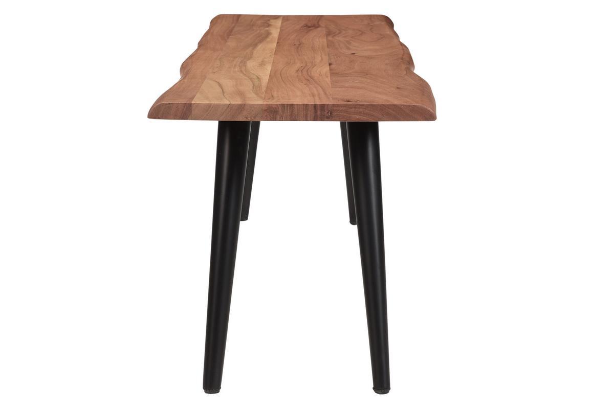 Banco de madera de acacia y metal negro 145cm EDGE