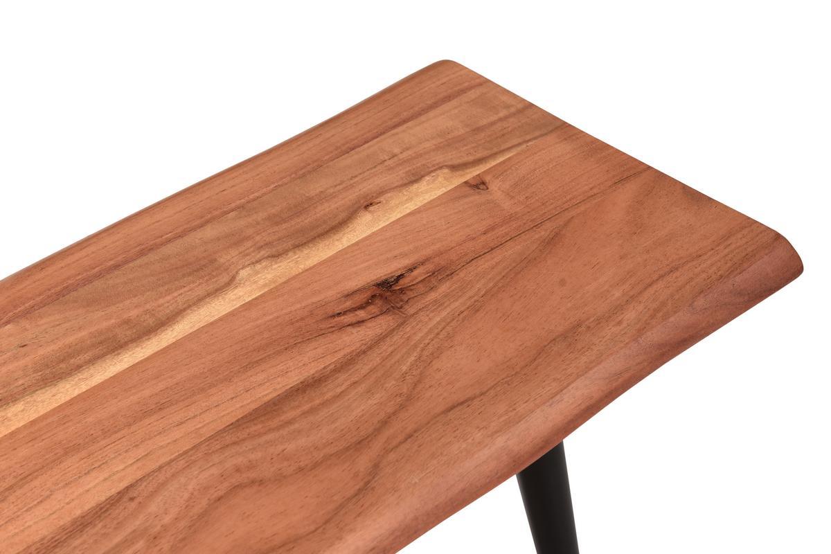 Banco de madera de acacia y metal negro 145cm EDGE