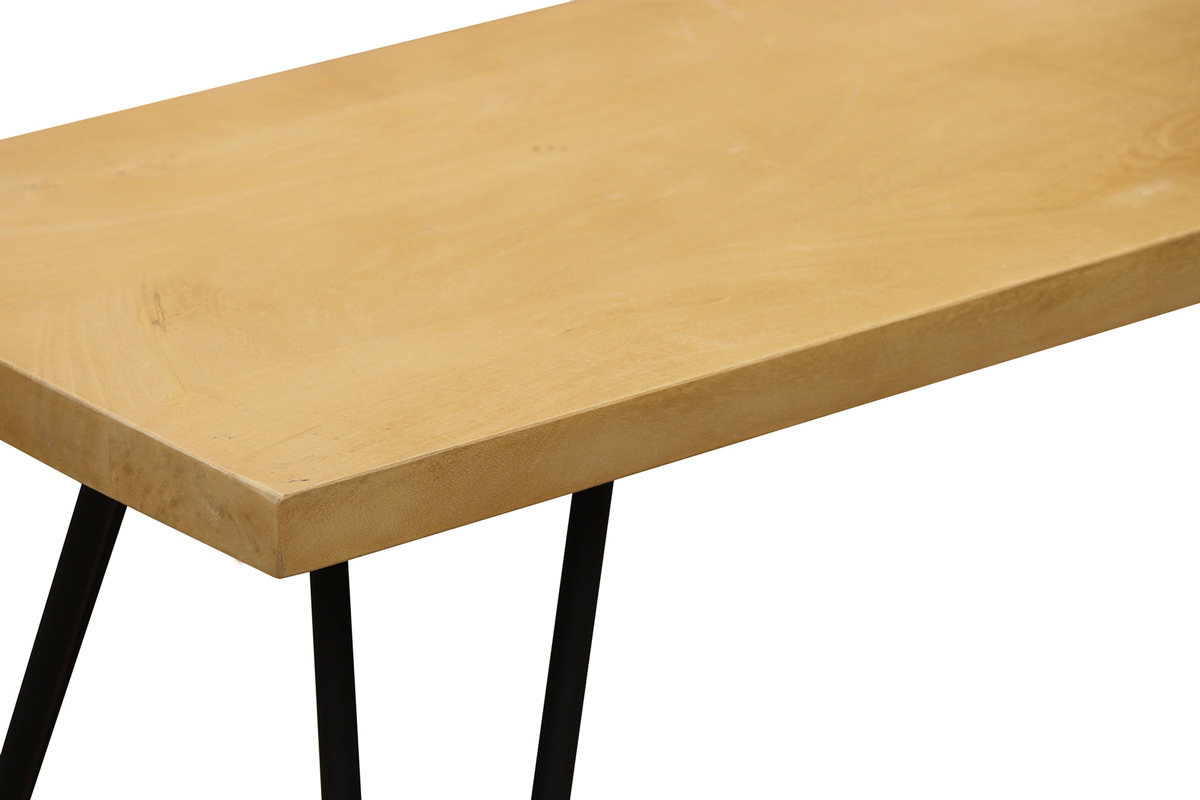 Banco de madera de mango y metal negro 130cm VIBES