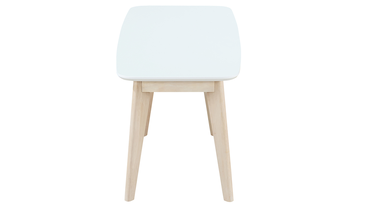 Banco diseo 100cm blanco y madera LEENA