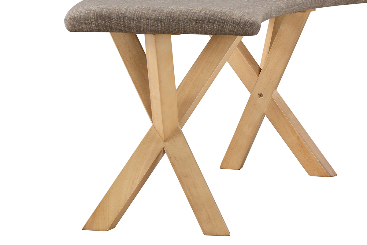 Banco dise�o escandinavo roble y tejido gris ANIK