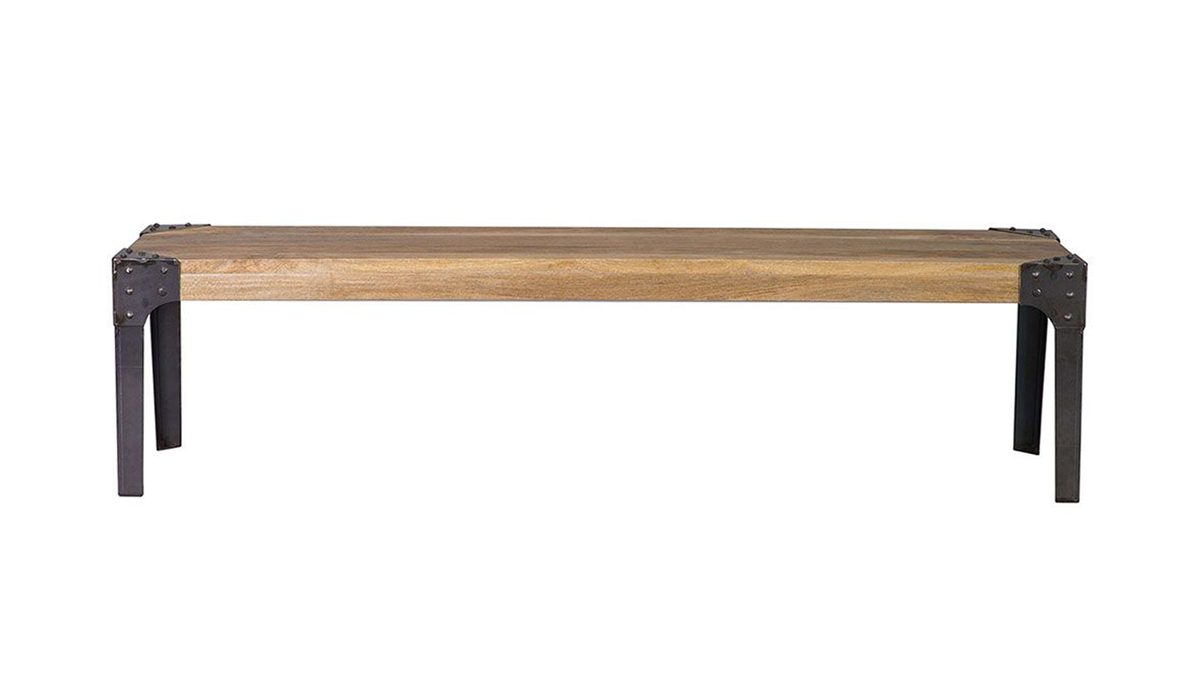 Banco diseño industrial metal y madera 180cm MADISON