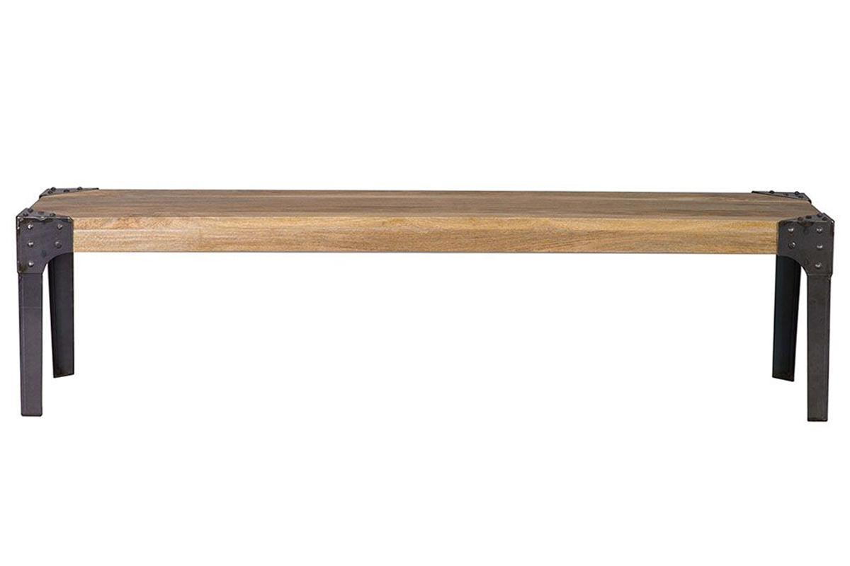 Banco diseo industrial metal y madera 180cm MADISON